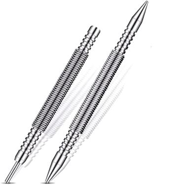 Imagem de Conjunto de perfurador de pino de dobradiça e fixador de pregos de cabeça dupla, ferramenta de remoção de pinos de dobradiça de porta de punção de mola sem martelo 5000 PSI força de ataque (2 peças)