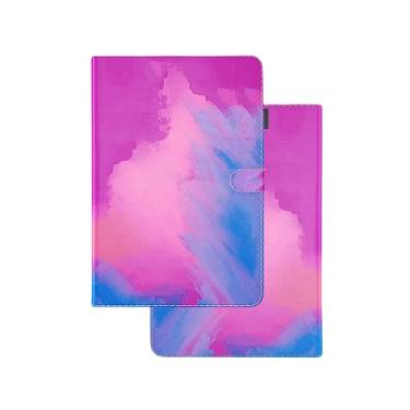 Imagem de ZiEuooo Linda capa protetora de couro aquarela para tablet Samsung Galaxy Tab A7 Lite A8 S6 Lite S7 Plus FE A 8.0 10,1 polegadas (roxo, Tab A7 10.4 T500 T505)