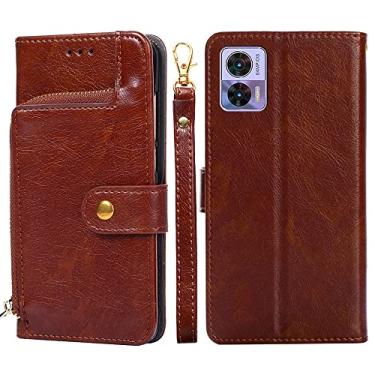Imagem de For Motorola Edge 30 Neo Zipper Bag Flip Leather Phone Case