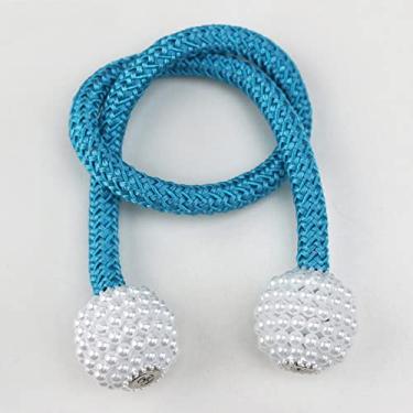 Imagem de 2 Pçs Pérola Ímã Clipe de Cortina Suportes de Cortina Clipes de Fivela Pendurada Fivela de Bola Pendurada Acessórios de Cortina Decoração de Casa, Safira, 47cm