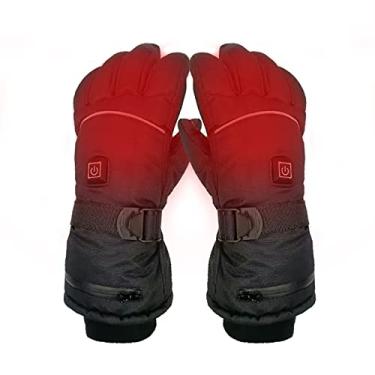 Imagem de Luvas aquecidas elétricas para luvas aquecidas a bateria para homens mulheres aquecedores de mãos ultrafinos recarregáveis touchscreen luvas de inverno para caminhadas esqui andar de bicicleta, preto, tamanho único