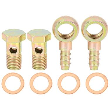 Imagem de X AUTOHAUX 2 conjuntos de 14 mm de diâmetro para mangueira banjo kit de arruela de parafuso banjo tom bronze para carro de motocicleta