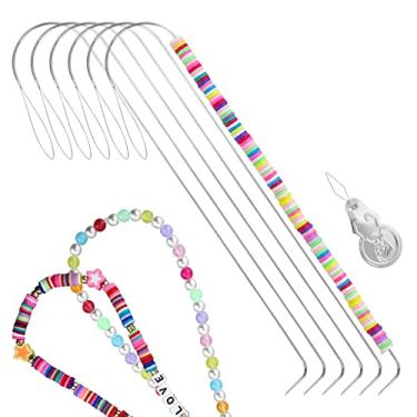 Imagem de 7 agulhas de miçangas curvadas para olhos grandes, 7 peças