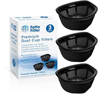 Imagem de Fette Filter - Filtro de pó compatível com aspirador portátil sem fio Shark UltraCyclone Pro CH901, CH950, CH951, CH951C. Compare com a peça # XFTRCH900 - Pacote com 3