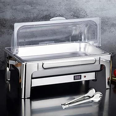 Imagem de Chafer Chafing Dish, Aquecedores De Servidor Buffet Com Tampa Visível Transparente, Aquecedores De Alimentos Comerciais Para Festas, Integral/Stent Shi,B-9l,Tamanho Completo