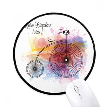 Imagem de DIYthinker Mouse pad colorido padrão de bicicleta grafite rua desktop escritório tapete redondo para computador