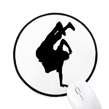 Imagem de DIYthinker Hip Pop suporte de mão desempenho dançarina mouse pad desktop escritório tapete redondo para computador