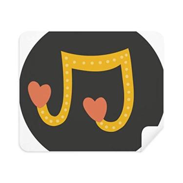 Imagem de DIYthinker Adorável limpador de tela com notas musicais em forma de coração 2 peças de tecido de camurça