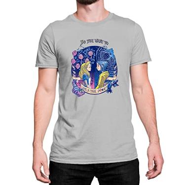 Imagem de Camiseta T-Shir Coraline e Alice no Pais das Maravilhas Cor:Cinza;Tamanho:P