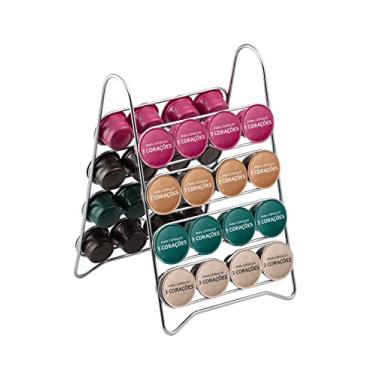 Imagem de Porta Cápsulas Três Corações Suporte Cromado para 32 Unidades Café