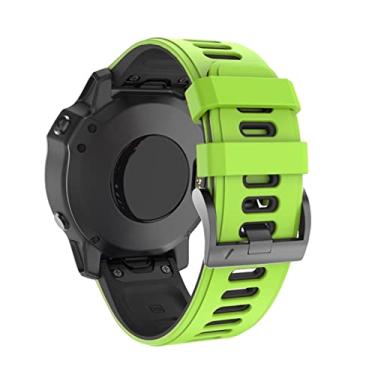 Imagem de HAZELS Pulseira de relógio inteligente para Garmin Fenix 6 6X 7X 7 5X 5 5S 3 3HR Forerunner 935 945 Pulseira de liberação rápida Silicone 22 26mm Pulseira (Cor: Verde Preto, Tamanho: 22mm Fenix 7)