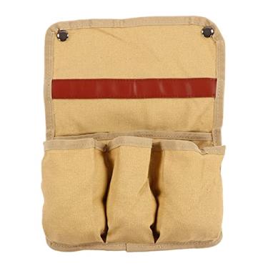 Imagem de Organizador Lateral para Cadeira Portátil, Saco de Armazenamento Pendurado Multifuncional de Lona Dobrável para Atividades de Churrasco de Acampamento ao Ar Livre (Caqui)