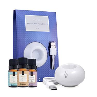 Imagem de Kit Aromatizador Elétrico USB + 3 Essências Via Aroma 10ml (Baby, Lavanda, Vanilla)