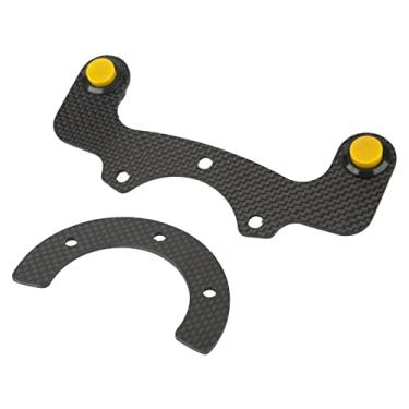 Imagem de Kits de botão de buzina externa, botão de volante de fibra de carbono rígida, fácil instalação, alta resistência para 6 parafusos, volante (amarelo)