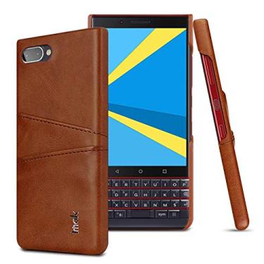 Imagem de Capa de telefone Ruiyi Series Concise Slim PU + PC Capa protetora para BlackBerry Key 2 LE, com slot para cartão (preto) Bolsas mangas (Cor: marrom)