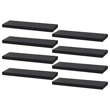 Imagem de Kit 8 Prateleiras 40 x 10cm Preta Suporte Invisível