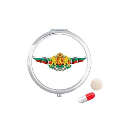 Imagem de Porta-comprimidos com emblema nacional da bandeira da Bulgária, caixa de armazenamento de medicamentos