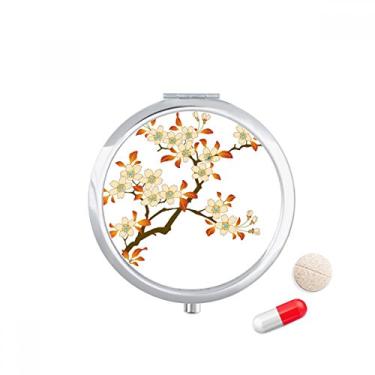 Imagem de Caixa de comprimidos de papel de parede com folhas de flor e papel de parede