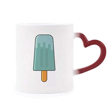 Imagem de Caneca de grés azul verde picolé doce sorvete sensível ao calor Caneca vermelha que muda de cor