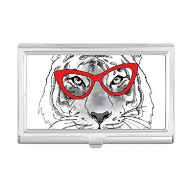 Imagem de Óculos tigre bonito animal porta-cartões carteira de bolso