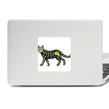 Imagem de Adesivo de vinil para laptop com desenho de coração preto gato Halloween Terror