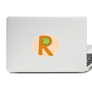 Imagem de R alfabeto laranja frutas vinil emblema gráfico laptop adesivo caderno decalque