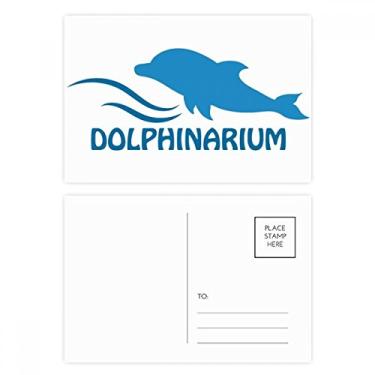 Imagem de Cartão postal de aniversário com estampa de golfinho Blue Ocean Swimming