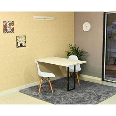 Imagem de Kit Mesa Dobrável Retrátil 120x75 Branca + 2 Cadeiras Charles Eames Branca