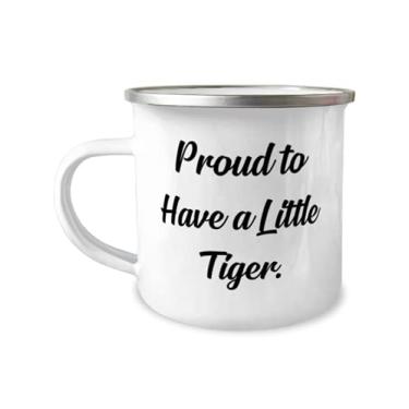 Imagem de Presentes especiais de gato tigre, Proud to Have a Little Tiger, Caneca inspiradora de 355 ml para amigos de amigos