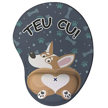 Imagem de Mouse pad Ergonômico Cachorro Teu Cu Presente Criativo cor:Azul