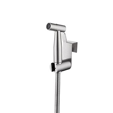 Imagem de Akitbahome Pulverizador portátil para vaso sanitário, pulverizador de aço inoxidável para higiene pessoal, pano, fraldas, bidê, acabamento em níquel escovado