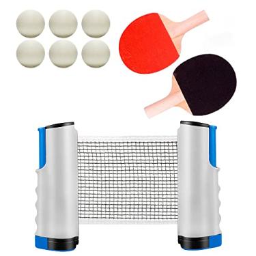 Imagem de Kit de Ping Pong Completo com Rede Retratil 2 Raquetes e Bolinhas
