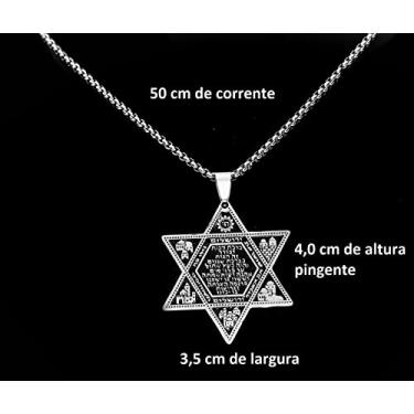 Imagem de Gargantilha/colar/corrente Com Pingente Estrela De Davi #