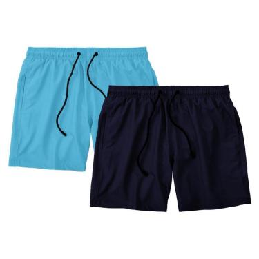 Imagem de Kit 2 Bermudas Life Lisa Short Liso Masculino Básico Mauricinho Tactel-Masculino