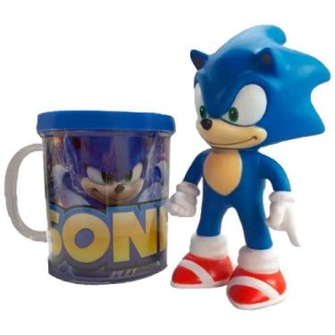 Imagem de Kit Com 30 Bonecos Sonic Sega Coleção + Caneca Personalizada - Super S