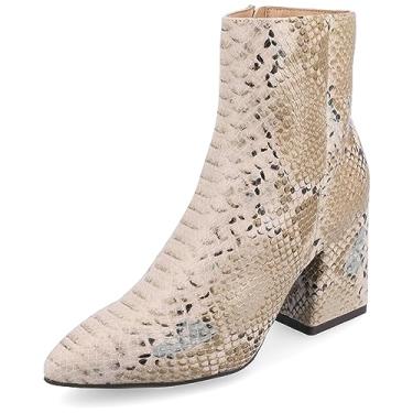 Imagem de Journee Collection Womens Tru Comfort Foam Sorren Covered Block Heel Pointed Toe Booties Snake 6 Medium WOMENS US