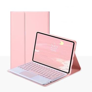 Imagem de SAMTUNK Capa teclado for Xiaomi Redmi Pad SE 11" 2023, Capa teclado touchpad Retro com teclas redondas Teclado colorido bonito Teclado sensível ao toque removível Caparosa