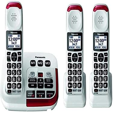 Imagem de Telefone sem fio amplificado Panasonic KX-TGM420W + (2) KX-TGMA44W com máquina de atendimento digital expansível até 6 aparelhos e aumento de volume de voz 40 dB