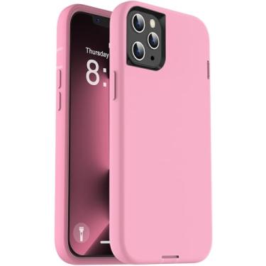 Imagem de ORIbox Capa compatível com iPhone 12 Pro Max e capa para iPhone 13 Pro Max, acabamento macio ao toque do exterior de silicone líquido, rosa