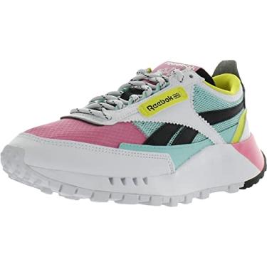 Imagem de Reebok Tênis feminino clássico Legacy, Branco/Rosa Verdadeiro/Pixel Mint, 5