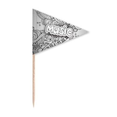 Imagem de Violino Rock Music Winding Painting Toothpick Triangle Cupcake Toppers Bandeira