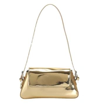 Imagem de Bolsas femininas para axilas bolsa de ombro prata chique feminina alça superior bolsa de compras bolsa sacola bolsa, Dourado