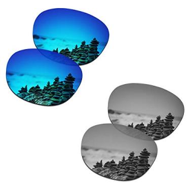 Imagem de SmartVLT Lentes de substituição masculinas de titânio azul gelo e prata para óculos de sol Oakley Latch OO9265