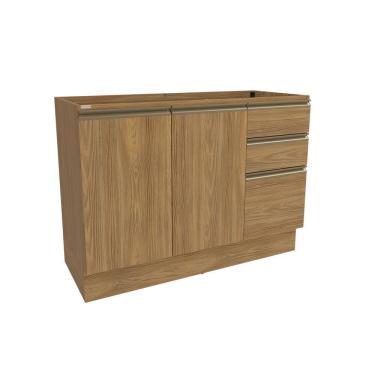 Imagem de Balcão de Pia Celeste Kappesberg 100% MDF 2 Portas 3 Gavetas Nogueira 120cm