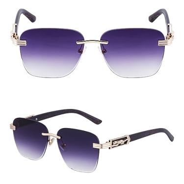 Imagem de Óculos de sol quadrados masculinos, sem aro, estilo europeu, sem moldura, retrô, óculos de sol para mulheres, tendência de verão, cinza, marrom, 2, tamanho único