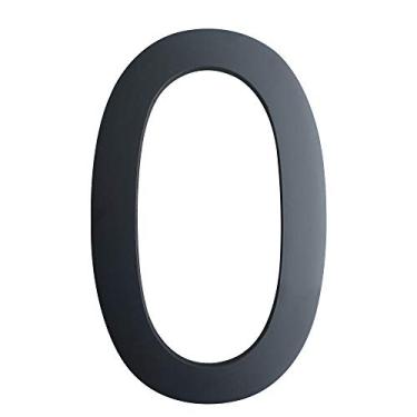 Imagem de Números de casa modernos de 15 cm – Número de endereço residencial flutuante de aço inoxidável, fácil de instalar, acabamento preto, Number 0