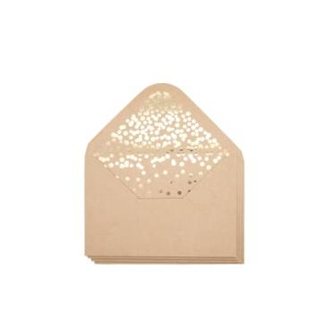 Imagem de Envelopes A4 Kraft – Pacote com 50 envelopes de cartão de felicitações luxuosos com aba pontiaguda dourada 10,16 cm x 15,24 cm para anúncio de casamento, convite, chá de bebê, aniversário, formatura, Natal, NYE