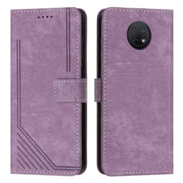Imagem de Carteira Compatível com Nokia G10 Pulseira de pulso Capa de telefone Carteira Flip Phone Case Suporte para cartão Flip Cover Phone Case Compatível com Nokia G10 (Size : Purple)