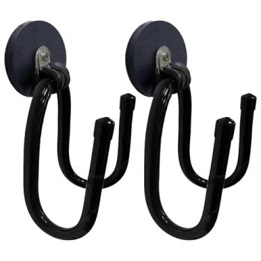 Imagem de Pacote com 2 ganchos magnéticos para garagem, resistentes, ganchos de armazenamento de ímãs utilitários, gancho de garagem e organizador para organizar ferramentas elétricas, ancinho, cordas, rede de