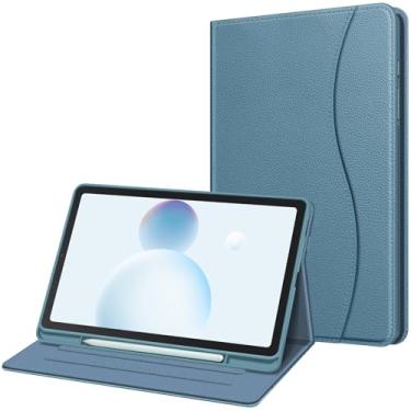 Imagem de Fintie Capa para Samsung Galaxy Tab S6 Lite 10,4 polegadas 2024/2022/2020 com suporte para caneta S, capa traseira de TPU macio de visualização em vários ângulos com bolso despertar/hibernar